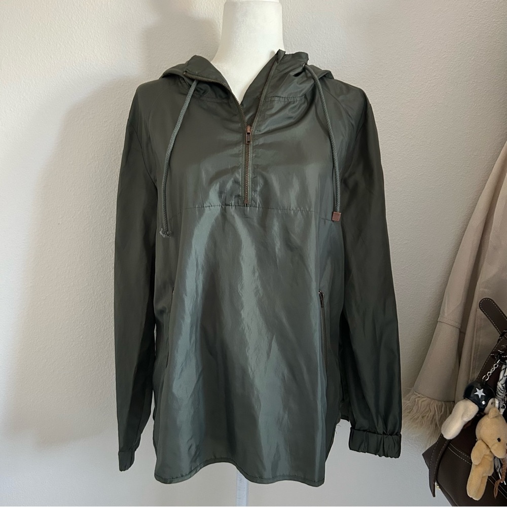 L.A Hearts Rain Jacket in Dark Green Size S Windbreaker Casual Lightweight Cute